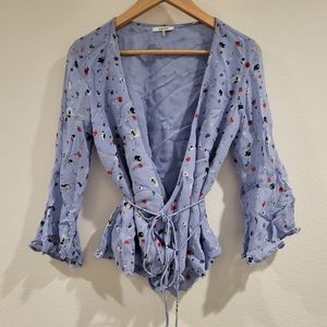GANNI 100% Viscose floral top, size 36, in excellent condition, like new.